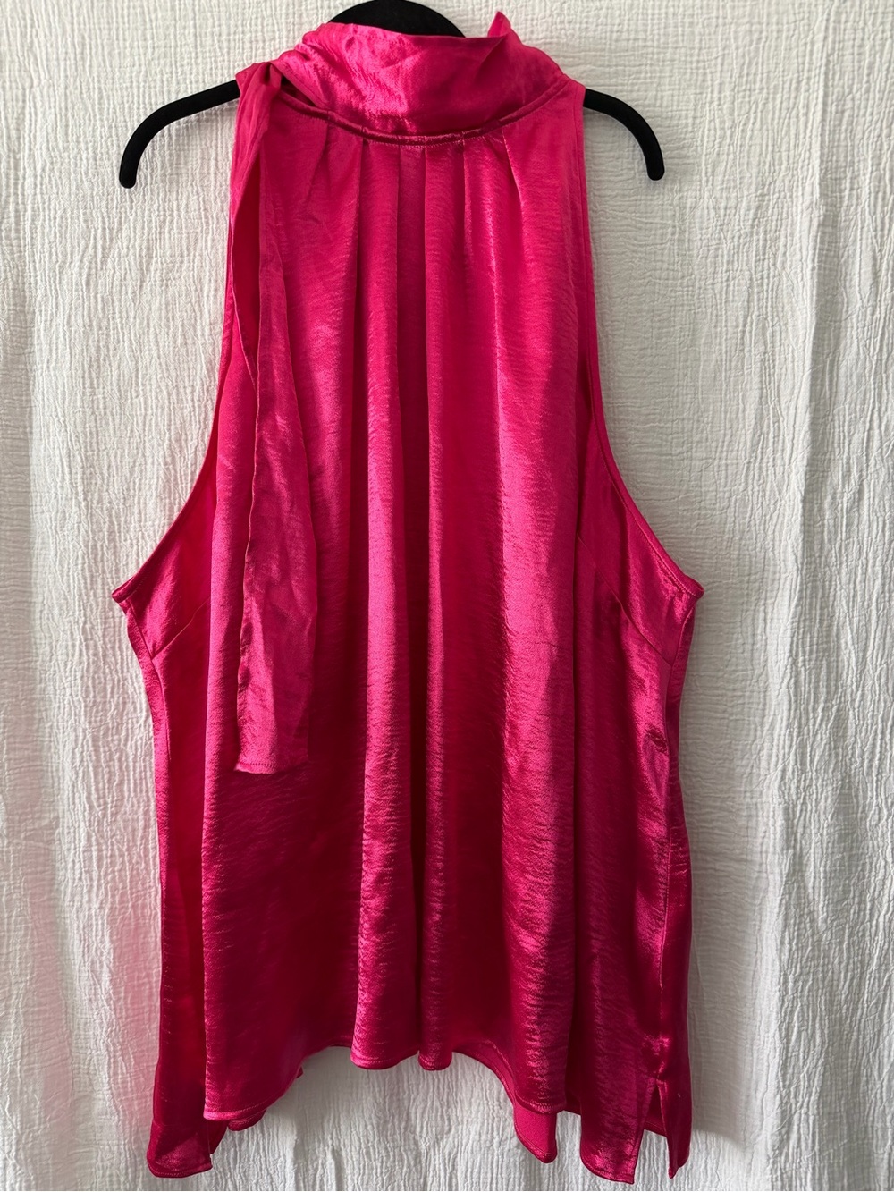 Lane Bryant Fuchsia Satin Halter Tie Tunic